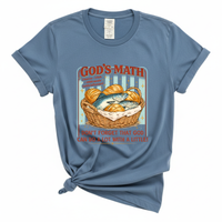 Load image into Gallery viewer, God's Math Loaves and Fish - Comfort Colors Tee