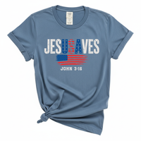 Load image into Gallery viewer, Jesus Saves - America Patriotic Comfort Colors Tee