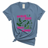 Load image into Gallery viewer, Pickles and Jesus Salty and Saved Shirt - Comfort Colors Tee