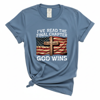 Load image into Gallery viewer, Patriotic Christian Shirt God Wins - Comfort Colors Tee