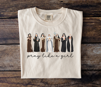 Load image into Gallery viewer, Pray Like a Girl Comfort Colors Soft Women's Tee