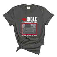 Load image into Gallery viewer, Bible Emergency Hotlines - Comfort Colors Tee