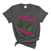 Load image into Gallery viewer, Pickles and Jesus Salty and Saved Shirt - Comfort Colors Tee