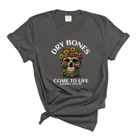 Load image into Gallery viewer, Dry Bones Come To Life - Floral Skull Christian Shirt
