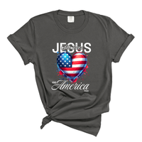 Load image into Gallery viewer, Jesus Loves America Too Patriotic Shirt - Comfort Colors Tee