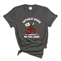 Load image into Gallery viewer, Catholic Goose On The Loose - Comfort Colors Tee