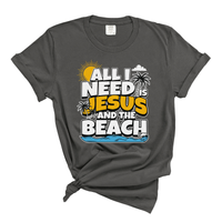 Load image into Gallery viewer, All I Need Is Jesus And The Beach - Christian Summer Comfort Colors Women's Tee