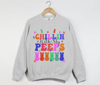 Load image into Gallery viewer, Chillin&#39; With My Peeps - Easter Christian Sweatshirt
