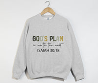 Load image into Gallery viewer, God&#39;s Plan Is Worth The Wait - Christian Sweatshirt
