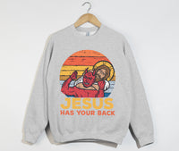 Load image into Gallery viewer, Jesus Has Your Back - Funny Christian Sweatshirt
