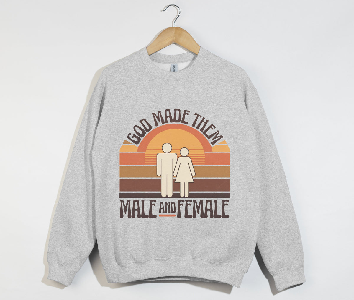God Made Them Male And Female - Christian Sweatshirt