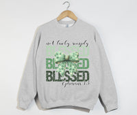 Load image into Gallery viewer, Not Lucky, Simply Blessed - Christian Sweatshirt
