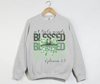Load image into Gallery viewer, Not Lucky, Simply Blessed - Christian Sweatshirt
