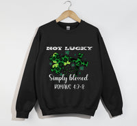 Load image into Gallery viewer, Not Lucky, Simply Blessed - Christian Sweatshirt