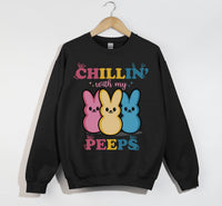 Load image into Gallery viewer, Chillin&#39; With My Peeps - Easter Christian Sweatshirt
