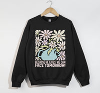 Load image into Gallery viewer, Because He Lives, We Can Face Tomorrow - Christian Easter Sweatshirt

