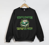 Load image into Gallery viewer, Powered By Coffee And The Holy Spirit - Christian Sweatshirt, Youth Pastor Gift
