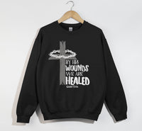 Load image into Gallery viewer, By His Wounds We Are Healed - Christian Sweatshirt