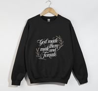 Load image into Gallery viewer, God Made Them Male And Female - Christian Sweatshirt
