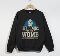 Load image into Gallery viewer, Life Begins In The Womb Not In The Courtroom - Sweatshirt
