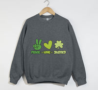 Load image into Gallery viewer, Peace, Love And Blessed - Christian Sweatshirt
