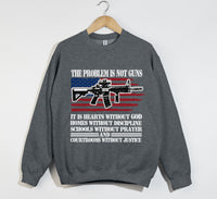 Load image into Gallery viewer, The Problem Is Not Guns, It Is Hearts Without God - Christian Sweatshirt