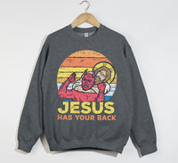 Load image into Gallery viewer, Jesus Has Your Back - Funny Christian Sweatshirt
