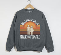 Load image into Gallery viewer, God Made Them Male And Female - Christian Sweatshirt
