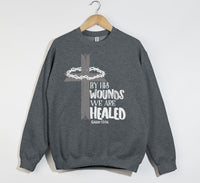 Load image into Gallery viewer, By His Wounds We Are Healed - Christian Sweatshirt