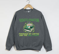 Load image into Gallery viewer, Powered By Coffee And The Holy Spirit - Christian Sweatshirt, Youth Pastor Gift
