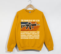 Load image into Gallery viewer, The Problem Is Not Guns, It Is Hearts Without God - Christian Sweatshirt