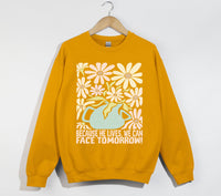 Load image into Gallery viewer, Because He Lives, We Can Face Tomorrow - Christian Easter Sweatshirt
