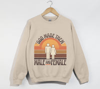 Load image into Gallery viewer, God Made Them Male And Female - Christian Sweatshirt
