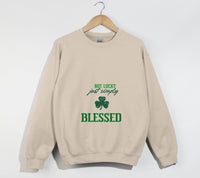 Load image into Gallery viewer, Not Lucky, Just Simply Blessed - Christian Sweatshirt
