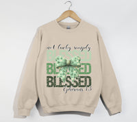 Load image into Gallery viewer, Not Lucky, Simply Blessed - Christian Sweatshirt
