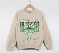 Load image into Gallery viewer, Not Lucky, Simply Blessed - Christian Sweatshirt
