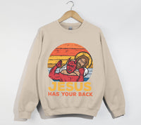 Load image into Gallery viewer, Jesus Has Your Back - Funny Christian Sweatshirt
