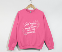 Load image into Gallery viewer, God Made Them Male And Female - Christian Sweatshirt
