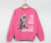 Load image into Gallery viewer, He Who Kneels Before God - Christian Sweatshirt
