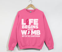 Load image into Gallery viewer, Life Begins In The Womb Not In The Courtroom - Sweatshirt
