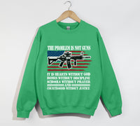 Load image into Gallery viewer, The Problem Is Not Guns, It Is Hearts Without God - Christian Sweatshirt