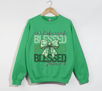Load image into Gallery viewer, Not Lucky, Simply Blessed - Christian Sweatshirt
