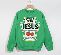 Load image into Gallery viewer, Catch Up With Jesus - Christian Sweatshirt