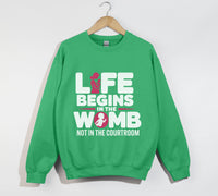Load image into Gallery viewer, Life Begins In The Womb Not In The Courtroom - Sweatshirt
