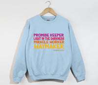Load image into Gallery viewer, Waymaker, Miracle Worker, Promise Keeper, Light in the Darkness - Christian Sweatshirt
