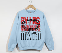 Load image into Gallery viewer, By His Wounds We Are Healed - Christian Sweatshirt