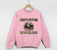 Load image into Gallery viewer, Powered By Coffee And The Holy Spirit - Christian Sweatshirt, Youth Pastor Gift
