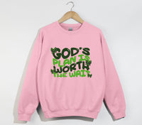 Load image into Gallery viewer, God&#39;s Plan Is Worth The Wait - Christian Sweatshirt
