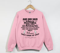 Load image into Gallery viewer, And God Said, Let There Be Pastors - Christian Sweatshirt
