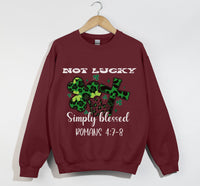 Load image into Gallery viewer, Not Lucky, Simply Blessed - Christian Sweatshirt